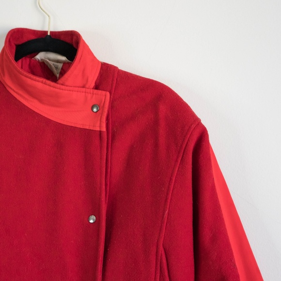 Vintage Red Wool & Leather Jacket - Picture 4 of 4